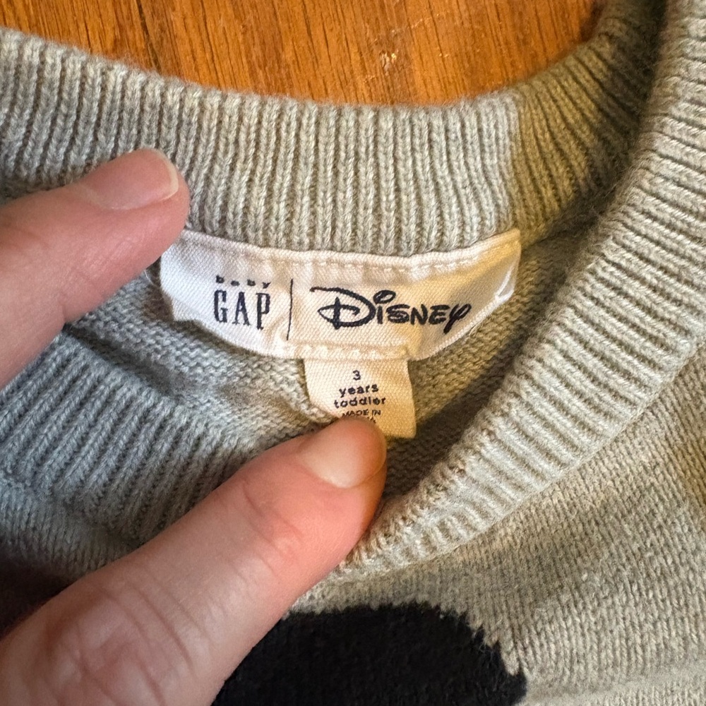 Disney Kids Mickey Mouse Sweater Trio - Gray, Cream, Green - Picture 4 of 7